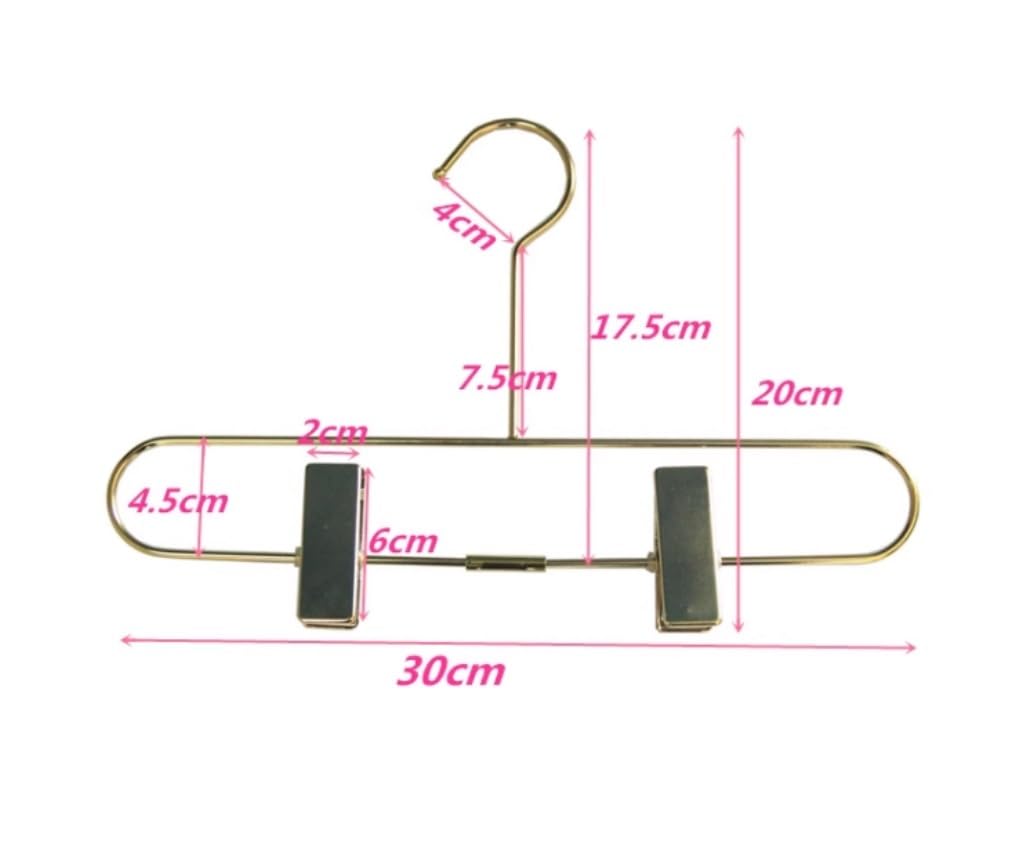 Perchas Camisas 5 Uds Percha para Pantalones Percha De Metal Pantalones Clips para Pantalones Estante De Almacenamiento Organizador Falda Pantalones Percha para Vestidos Hombros para Perchas(Gold)