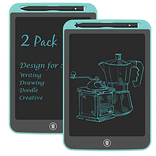[2 Pack] TIQUS 9.25 Inch LCD Writing Tablet Pad Ewriter Electronic Board and MeMO Notes for and Adults at Home School and Office Thick Stylus Light Blue