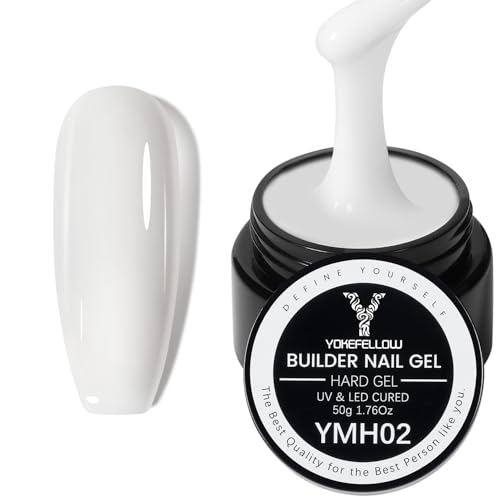 Gel de construction pour ongles 50 g, gel de prolongation des ongles longue durée à dissoudre pour débutants et manucure maison DIY (YMH02-Blanc)