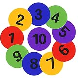 TuXHui Numbered Spot Markers 9inch Poly Spots Floor Markers Floor Dots Flat Cones Agility Dots for K