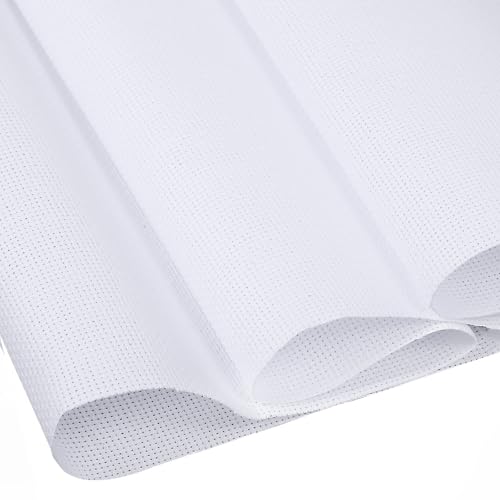 18 Count Aida Cloth Cross Stitch Aida Fabric Large Size Embroidery Cloth Fabric White Cross Stitch Canvas for Home DIY Embroidery (59 by 39 Inch)