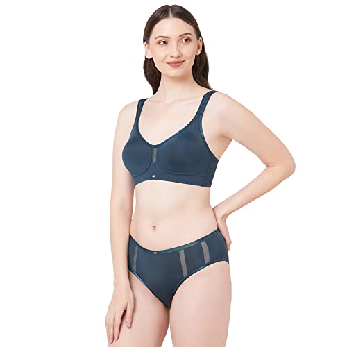 Image of SOIE Women Full Coverage Minimiser Bra with High Waist Brief Set