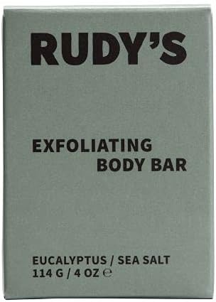 RUDY's Exfoliating Body Bar | Natural Sea Salt Exfoliant and Antioxidants (4 oz)