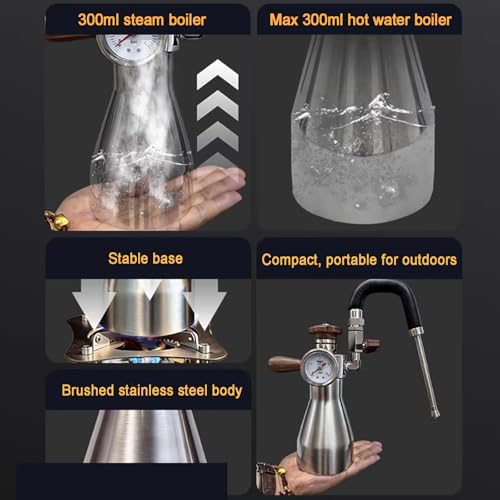 Máquina de espuma de leche con tanque de agua de 300 ml para llama abierta 4