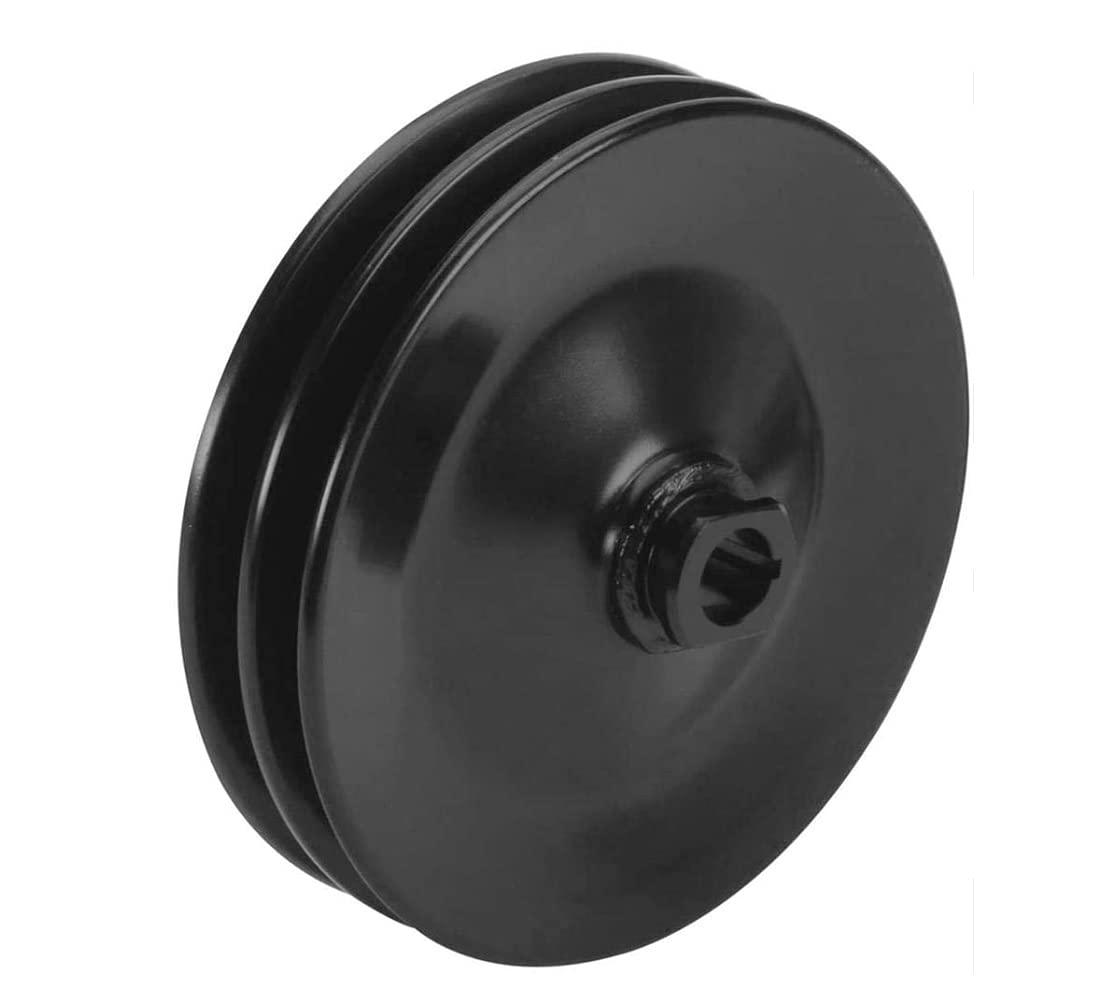 Oasis Automotive Starter And Import Suppliers GM Black Double Groove Power Steering Pump Pulley Key Way SBC BBC Chevy 350 454 (21-5485)