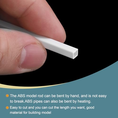 Image of MECCANIXITY 5pcs 20 inch Plastic Model Tube ABS Solid Square Bar 0.2 inchx0.2 inch White Easy Processing for Architectural Model Making DIY