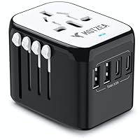 MOTZEA International Travel Plug Adapter, 5 in 1 European Travel Plug Adapter with 2xUSB-A and 2xUSB-C