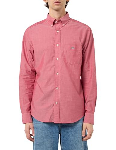 GANT Men's Reg Classic Poplin Shirt, Bright Magenta Mel, S
