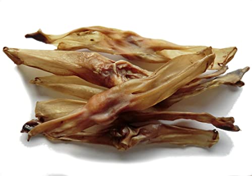 Kaureks Natur Hundeleckerlies, Kaninchenohren ohne Fell 500g, Hasenohren, fettarm, Kauartikel, Kausnack