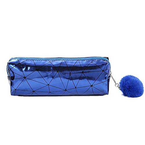 Jingyuu Federmäppchen, Zylinder, Stiftetasche, Federmäppchen, für Studenten, Mädchen, Schüler, Kawaii, Federmäppchen, Organizer mit Ponponpon-Anhänger 22 * 7cm Bleu 2 Cover