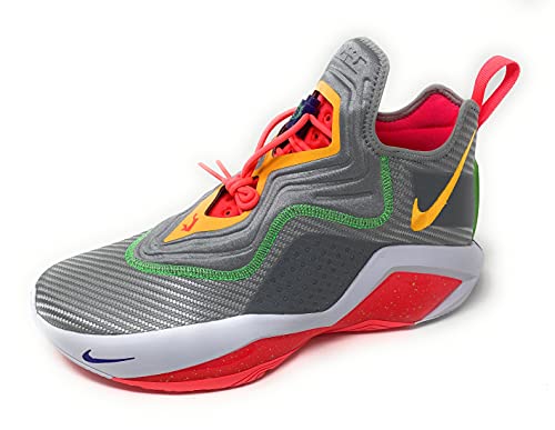 Nike Mens Lebron Soldier XIV 14 Basketball Shoes (Light Smoke Grey/Orange Pulse, Numeric_12)