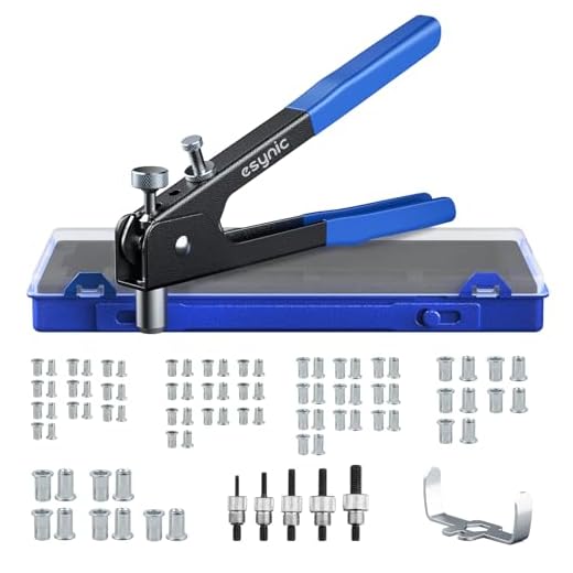 Remachadora con Remaches de 86 Piezas Pistola Remachadora Profesional con M3, M4, M5, M6, M8 Tuerca de Remache Herramienta Robusta y Ergonómica para Trabajos de Reparación
