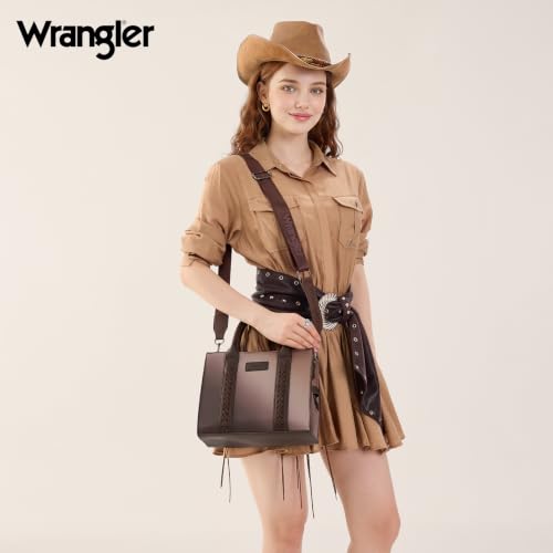 Image of Wrangler Tote Bag for Women Designer Satchel Handbags Top-handle Purses with Strap