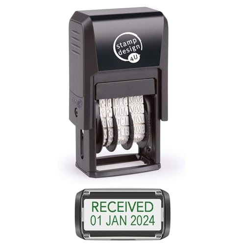 Image of Self Inking Changeable Date Stamp - Received Date Stamp in Green Ink