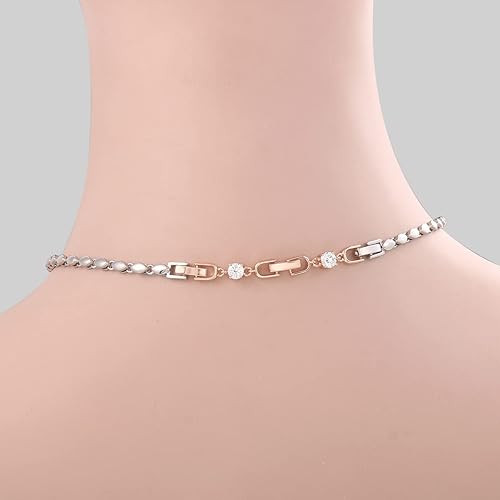 Miniatura 5 de Extensores de collar y pulsera, 3 piezas de diamantes de imitación chapados en oro rosa con cierre de extensión plegable para hacer pulseras,