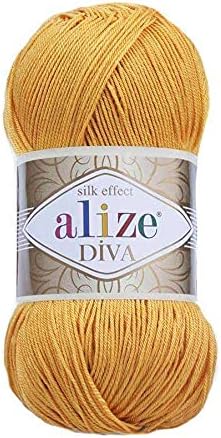 Hand Knitting Yarn 100% Microfiber Acrylic Yarn Alize Diva Silk Effect Thread Crochet Art Lace Craft Lot of 4 skeins 400gr 1532yds (488)