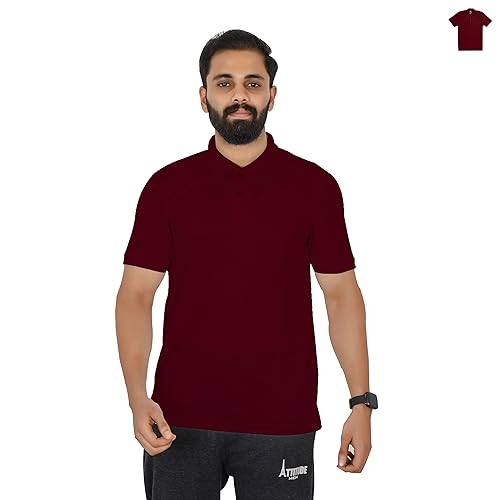 Image of VELOREX Men's Tshirts Polyester Solid Half Sleeves Sports Regula Fit Polo T Shirt for Men