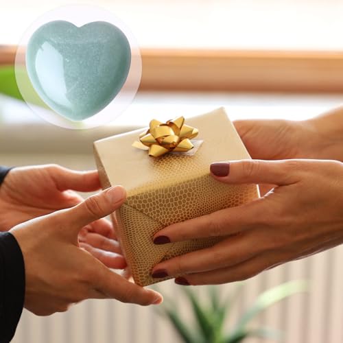 Image of 40mm Natural Green Aventurine Large Heart Stones Healing Crystals Gemstones Gifts Heart Shaped Rocks for Home Decor Reiki Meditation Women