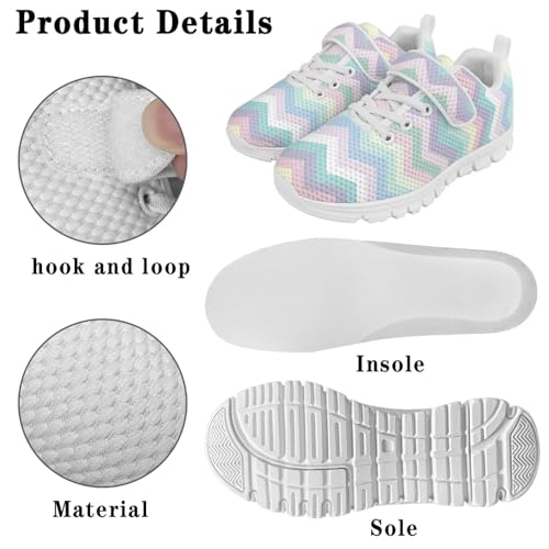 MARSVOVO Classic Running Shoes for Kids Boys Girls Hook and Loop Comfortable Sneakers Elastic Laces Walking Shoes4