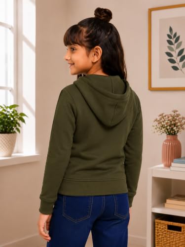 Image of ADBUCKS Girl's Cotton Hooded Sweatshirt