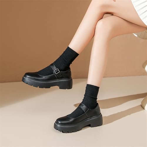 Touchmosees Women's Mary Janes Shoes Platform Dress Chunky Pumps Oxfords Low Heel Round Toe Ankle Strap Pumps Wedges Shoes4