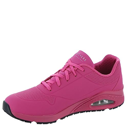 Skechers Women's Uno Slip Resistant Food Service Shoe, Pink, 7 M US