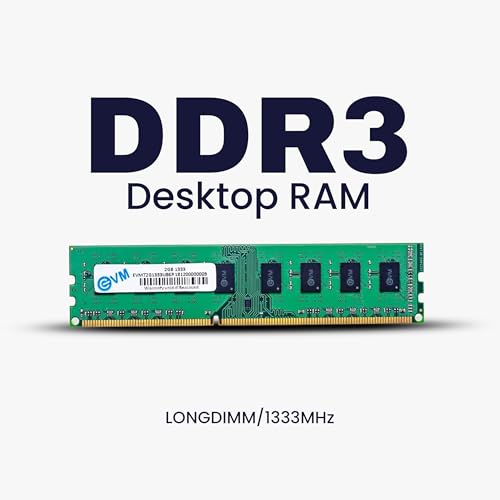 Image of EVM 2GB DDR3 Desktop RAM 1333MHz Long-DIMM - 1.5V Low Voltage, 240-PIN Pin, Intel & AMD Compatible, High-Speed PC Memory Upgrade - 10 Year Warranty (EVMT2G1333U86P)