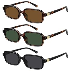 3 Pack: Black Grey Lens+tortoise Brown Lens+black Greyish Green Lens