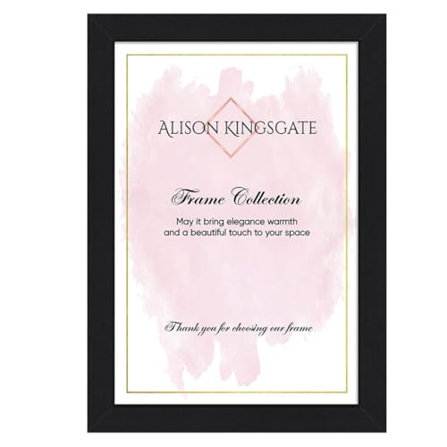 Alison Kingsgate Sleek Black Picture Frame for Photos & Posters - 18X12