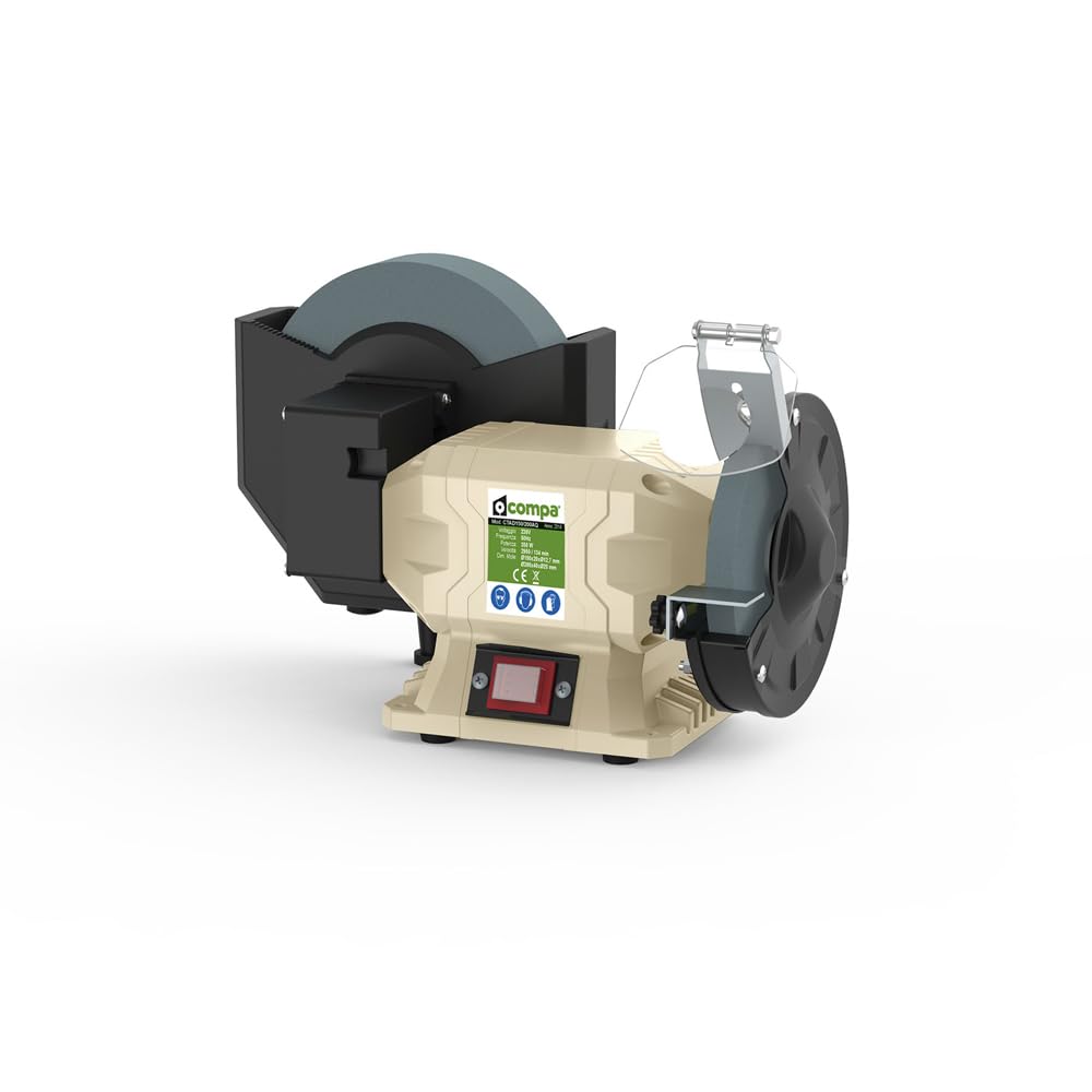 MOLA AFFILATRICE COMBINATA DA BANCO PER UTENSILI COLTELLI 250W Ø150/200mm COMPA