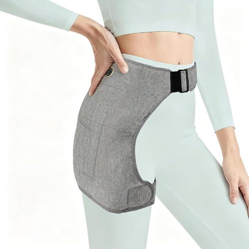 Hip Heating Pad for Sciatica Pain Relief, Cordless Hip Support with 3 Heat Levels & 3 Vibration Modes, Electric Hip Heat Pad for Women Men, Portable Heated Hip Support Wrap for Thigh & Buttock