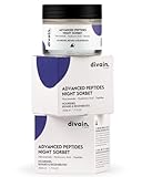 Crema de Noche Antiedad 50ml con Péptidos, Bakuchiol y Ácido Hialurónico | Efecto Reafirmante y Antiarrugas | Vegana | Advanced Peptides Night Sorbet | divain.Care