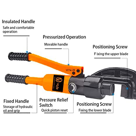Image of VOLTZ SC-25 Hydraulic Rebar Cutter Pressure 13T Shear Range 4-25mm Manual Fast Hydraulic Steel Bar Tools