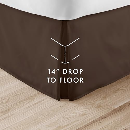 Linen-Market-Bed-Skirt-Ultra-Soft-Microfiber-Easy-Fit-with-14-Inch-Tailored-Drop-Hotel-Quality-Shrinkage-Fade-Resistant-Bed-Cover-King-Bed-Set-Bedroom-Decor-King-Chocolate Linen Market Bed Skirt Ultra Soft Microfiber Easy Fit with 14 Inch Tailored Drop Hotel Quality Shrinkage Fade Resistant Bed Cover King Bed Set Bedroom Decor King Chocolate