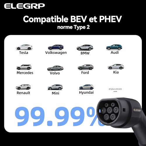 Câble de charge type 2 ELEGRP 22 kW triphasé : résolvez le manque de bornes publiques