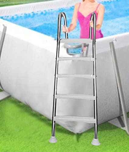 Escalera para Piscina Elevada de 4 Peldaños de Acero miniatura 1