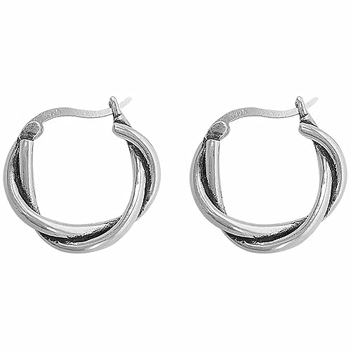 Boucles d'oreilles créoles argent sterling nœud torsadé cadeau idéal