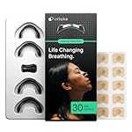 Intake Breathing Nasal Strip Starter Kit (30 Count, Black) - Boost Oxygen Intake, Reduce Snoring, Improve Sleep Quality - Sweat Resistant, Skin Safe Nasal Strips - Extra Strength Snoring Solution