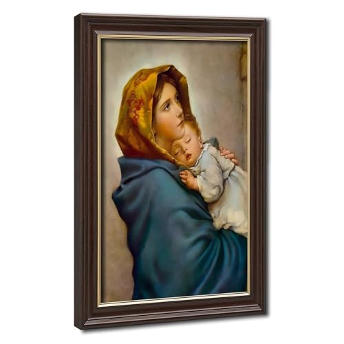 Impression sur toile Vierge Marie Roberto Ferruzzi - Cadre déco murale salon chambre 20x30cm