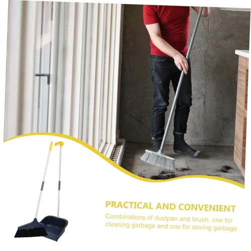 NOLITOY Besen und Kehrschaufel Set mit Stabilem Kehrblech Langem Ergonomischem Griff Weichen Borsten für Effektive Bodenreinigung Holz Fliesen und Langlebiges und Praktisches – Bild 3