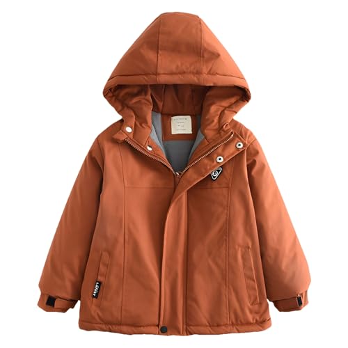 Boy's Jacket Hooded Parka Fleece Lined Coats Winter Warm Outerwear for 3-11 Years