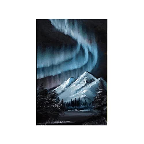 Image of RANGOLI 100% Cotton Stretched Canvas Painting 400 GSM, Framed Snow Mountains Canvas Abstract Wall Art for Living Room, 3D Paintings for Wall Decor (24 x 36 Inch With Frame)