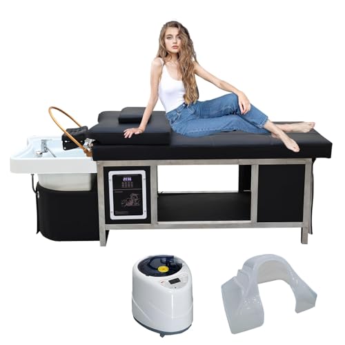 UFAGFDA Head Spa Equipment, Shampoo Massage Bed, Japanese Headspa Bed, Massage Table with Water Circulation Waterfall, for Spa Beauty Salon Barber