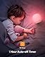 EASEMO LED Nachtlicht Kinder, Nachtlicht Baby mit Touch-Steuerung, Stilllicht Wiederaufladbare Magnetische Nachttischlamp, RGB Nachtlicht Dimmbar mit 1-Stunden-Timer