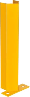 Global Industrial Pallet Rack Frame Guard - 9-Gauge Steel Protector, Yellow, 3-1/8"W x 4"D x 18"H, Pre-Drilled Base