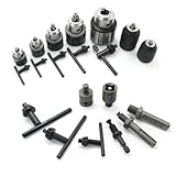 5Stück 13mm manuelles Bohrfutter Set, Bohrfutter-Adapter-Set mit SDS-Schaft & Schlüssel, professionelles Elektrowerkzeug-Zubehör-Set für Bohrhämmer, Drehbänke, Heimwerker- und Garagenbau