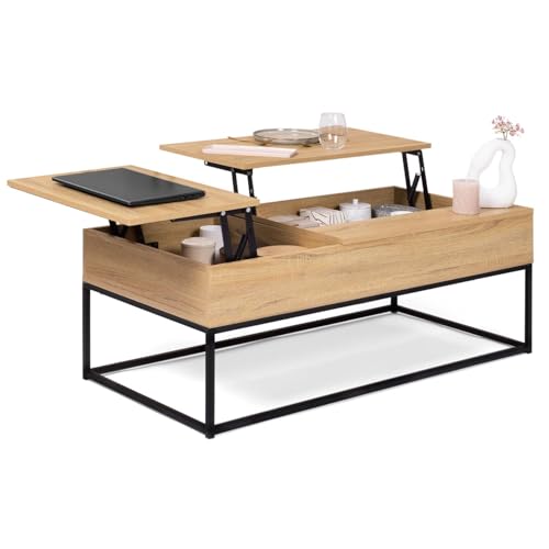 IDMarket - Table Basse 2 Plateaux relevables rectangulaire Detroit Design Industriel