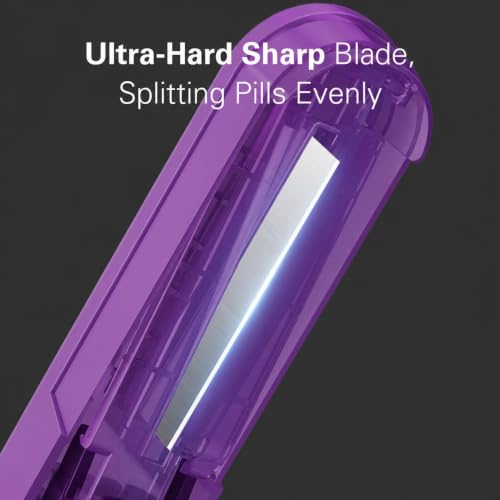Image of ONE PIX Pill Cutter Splitter for Small and Tiny Pills, Multiple Pill Splitter with Centering Device & Hidden Blade, Adjustable Tablet Cutter for Large Pills, Seniors, Pets, Purple
