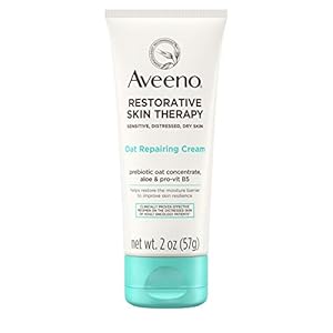 Aveeno Restorative Skin Therapy Moisturizing Oat Repairing Cream for Sensitive, 2.0 Ounce (Pack of 48)