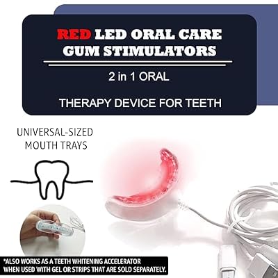 Red Light Oral Device - Advanced Gum Therapy and Toothache Relief Solution - with 16 LED Lights. Includes USB and Android Adapters for Convenient Use